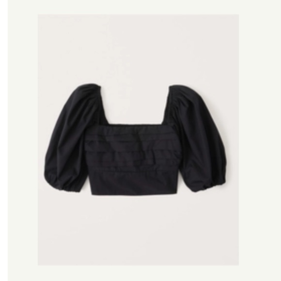 NWT Ruched Puff Sleeve Crop Top - Picture 1 of 4